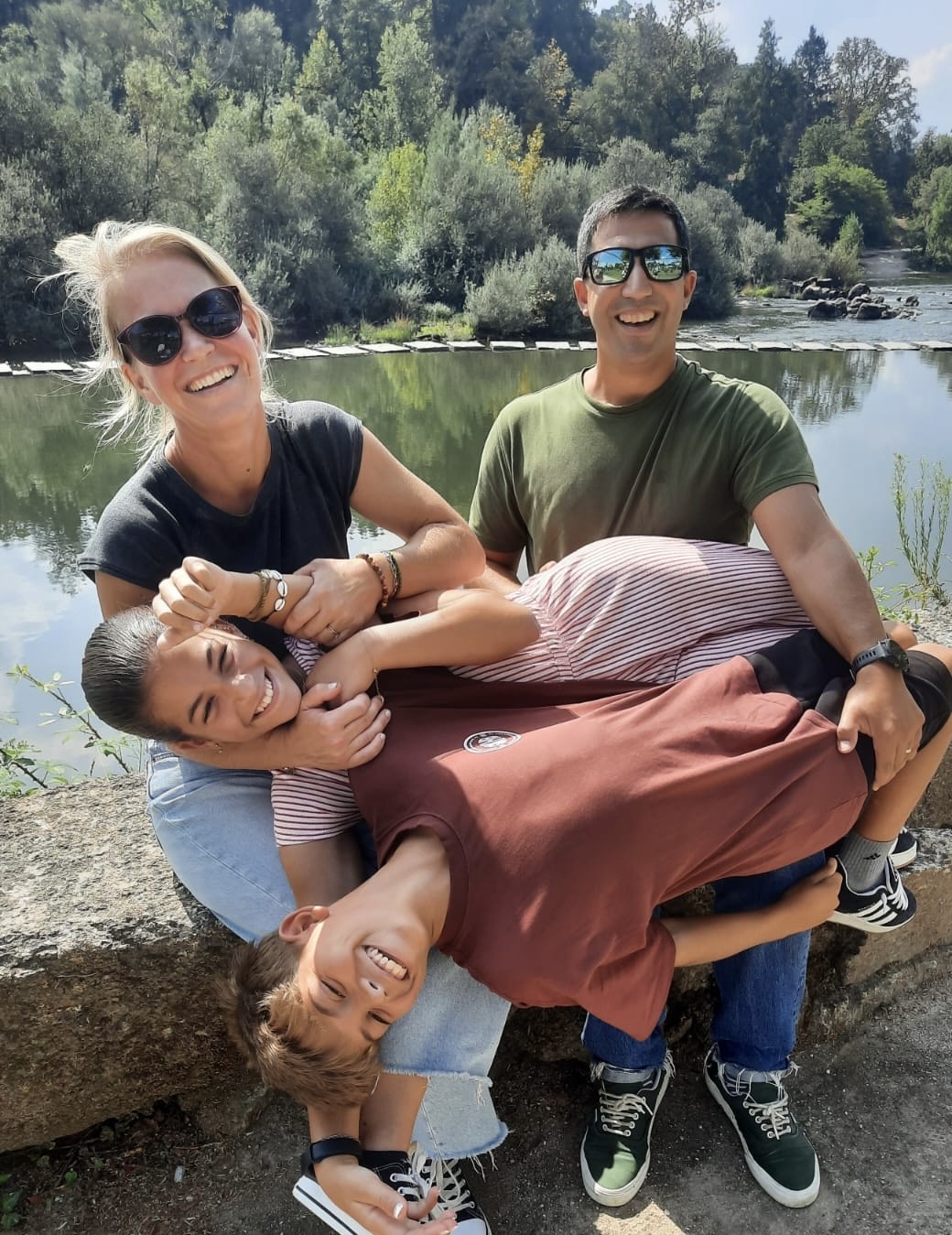 Hanne e Mário com os filhos
